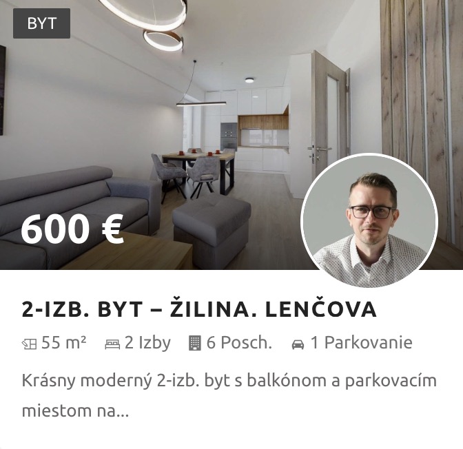 Prenájom 2-izb. bytu Žilina - Lenčova ulica