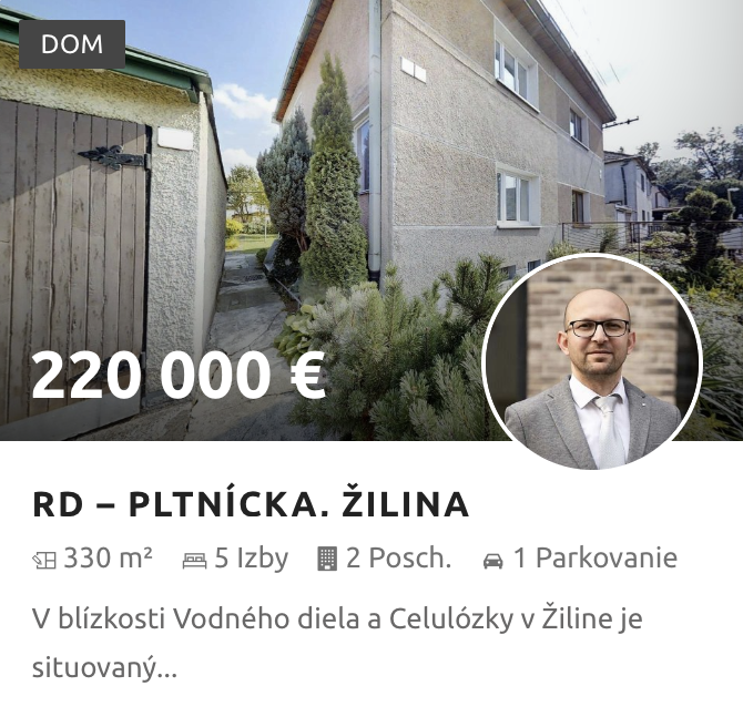 Predaj RD Žilina - Pltnícka pri vodnom diele