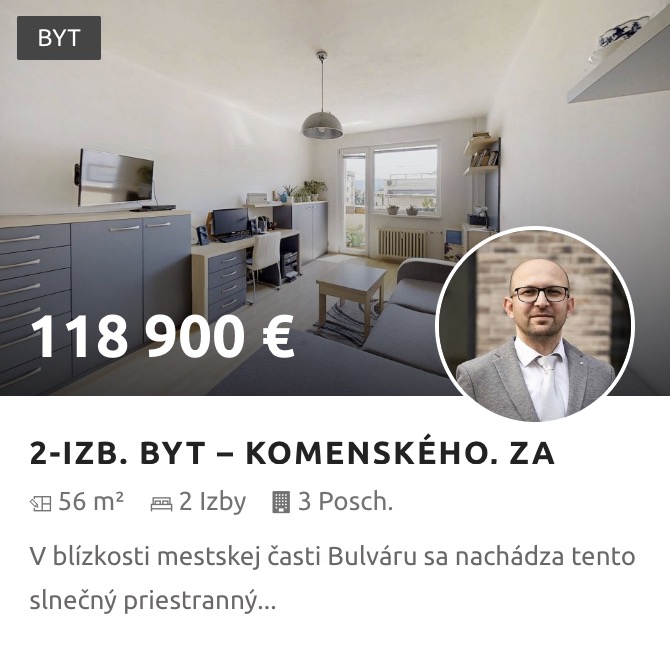 2-izb. byt na Komenského ulici v Žiline