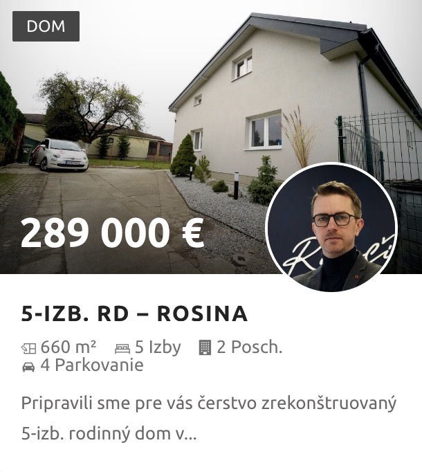 Predaj rodinného domu v Rosine