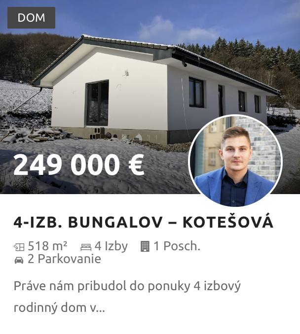 Predaj bungalovu v Kotešovej - Oblazov