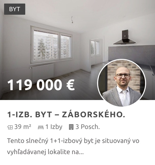 Predaj 1-izb. bytu na Záborského ulici