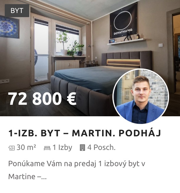 Predaj 1-izb. bytu Martin - Podháj