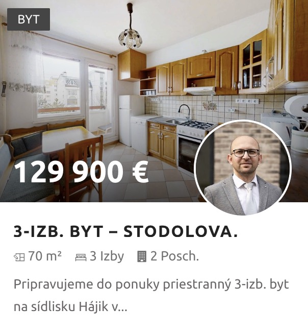 Predaj 3-izb. bytu na Stodolovej