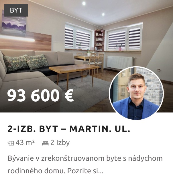 Predaj 2-izb. bytu v Martine